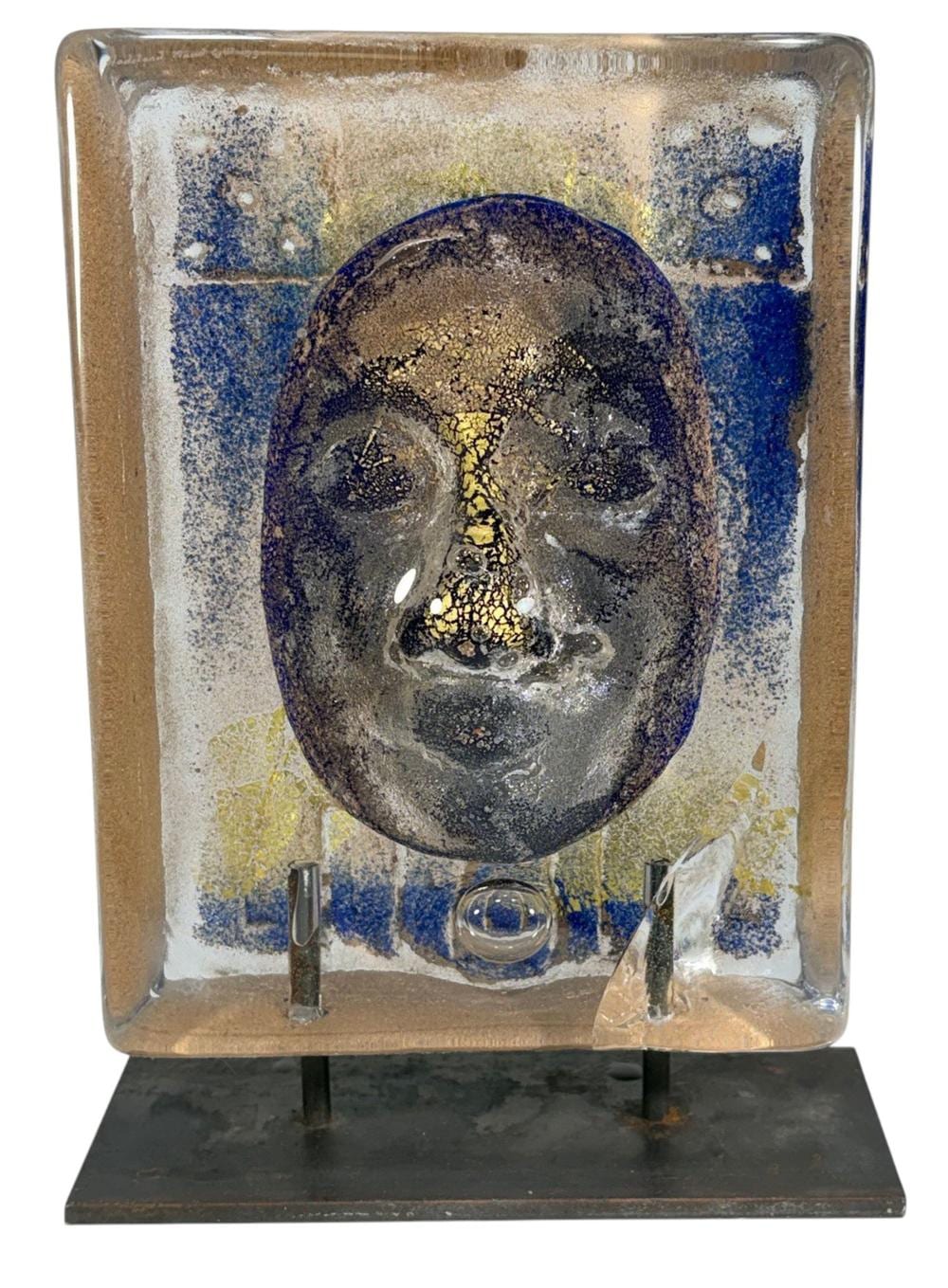 Bertil Vallien comparable auction result: bertil vallien for kosta boda face glass sculpture