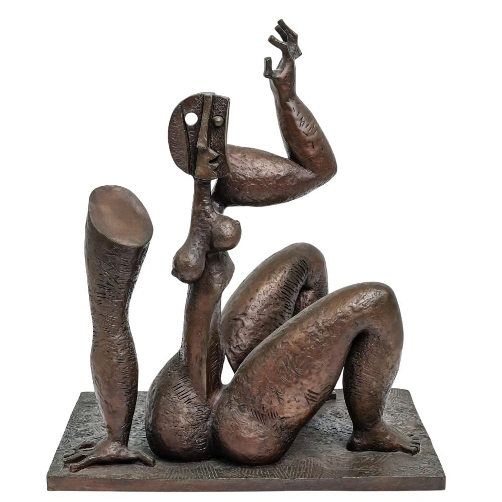 Byron Galvez comparable auction result: byron galvez mexican 1941 2009 on stage cubist bronze sculpture