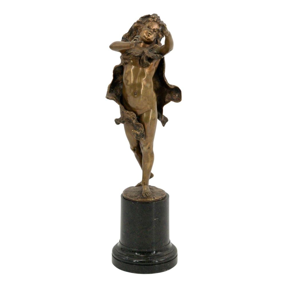Franz Iffland comparable auction result: franz iffland german 1862 1935 bacchanalian boy bronze sculpture