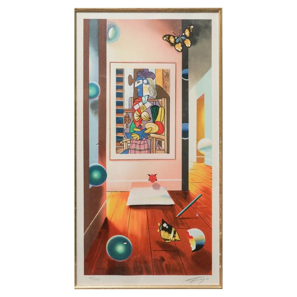 Fernando "de" Jesus Oliveira comparable auction result: ferjo brazilian b 1946 cubist room serigraph