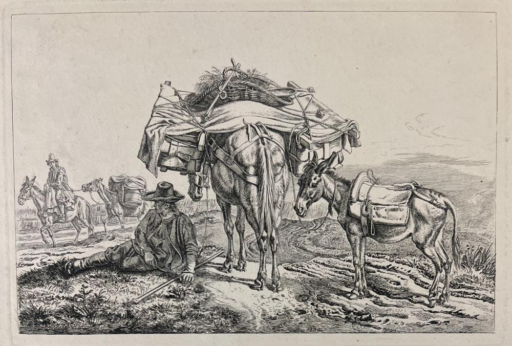 Johann Adam Klein comparable auction result: johann adam klein etching beasts of burden 1832