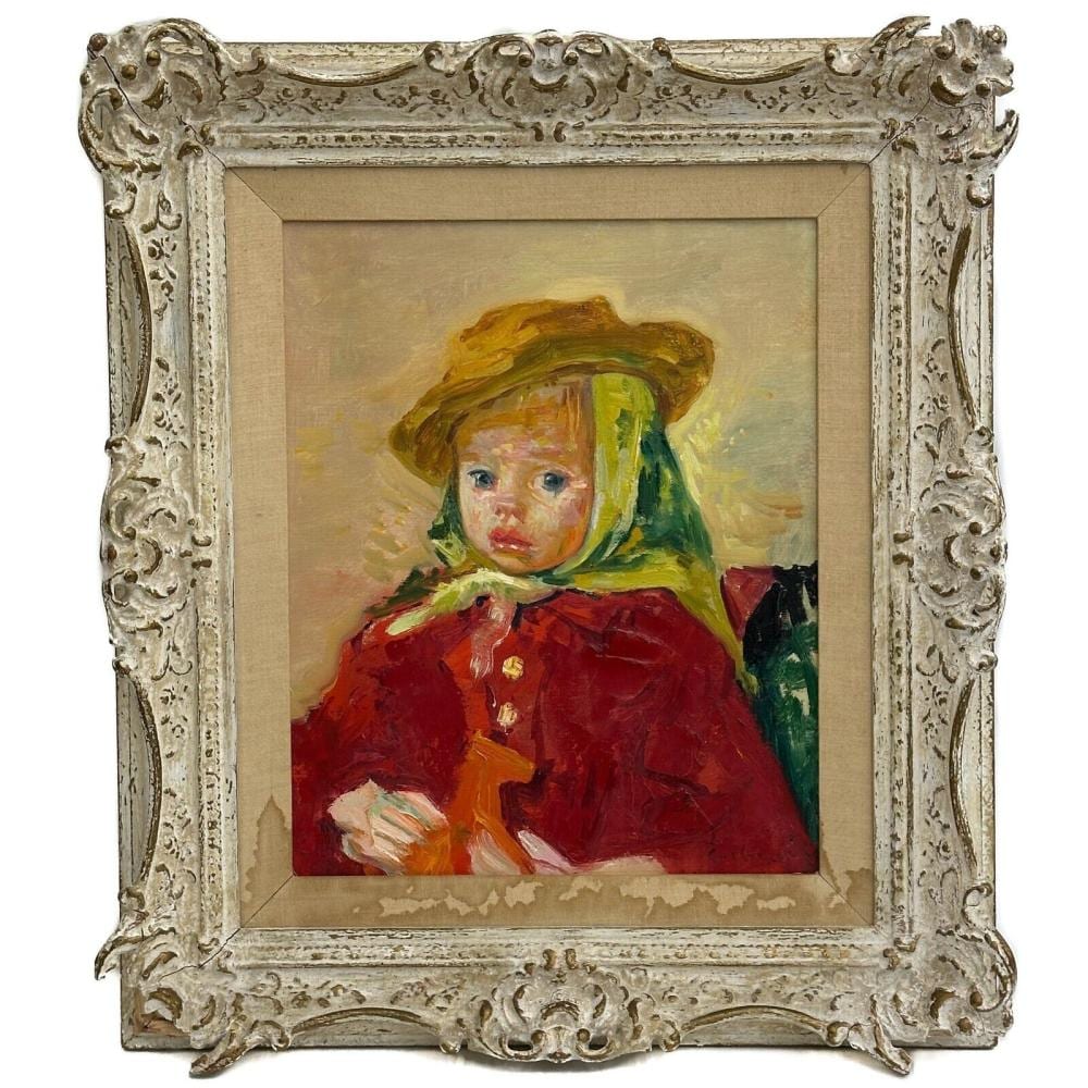 Luigi Corbellini comparable auction result: luigi corbellini 1901 1968 oil on canvas painting girl in red coat framed