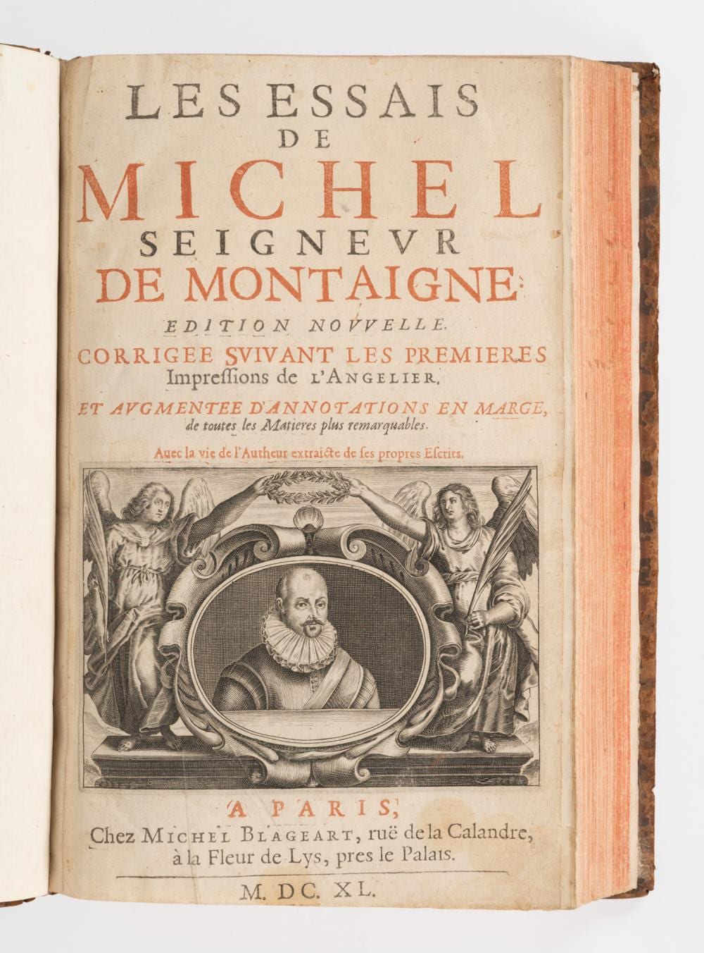 Matthieu van Plattenberg comparable auction result: montaigne michel de les essais de michel seigneur de montaigne edition nouvelle corrig e suivant les premi res impressions de l anglier a paris