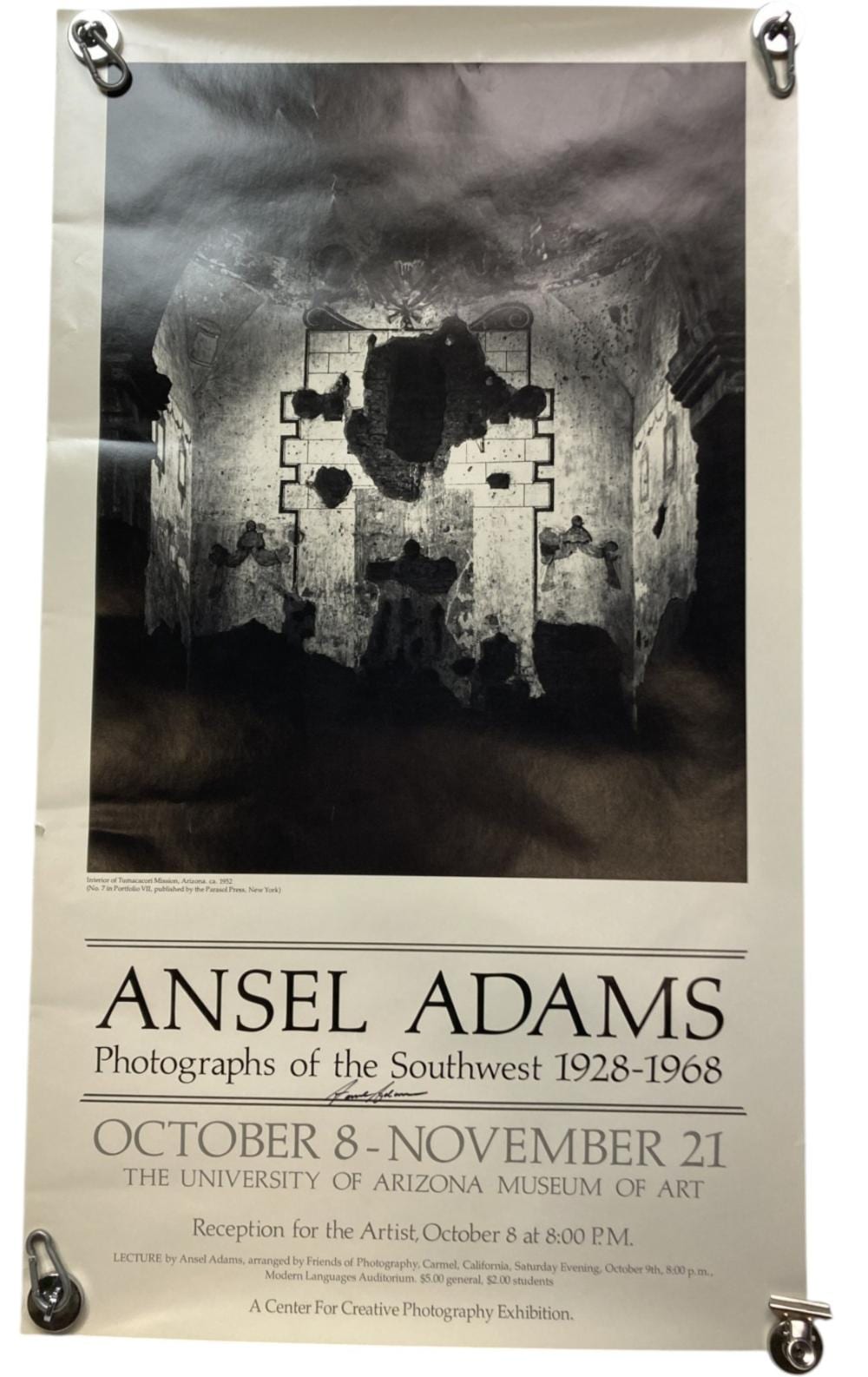 Ansel Adams comparable auction result: ansel adams c 1976 autographed lecture poster