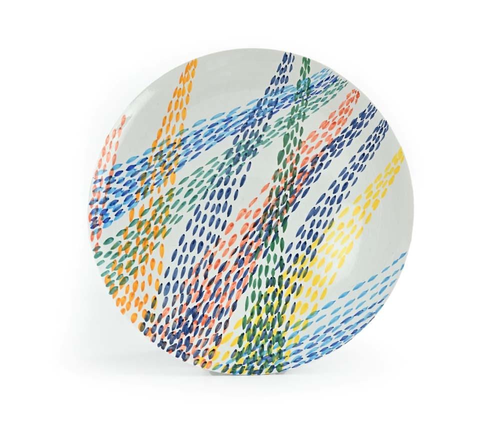 piero dorazio rome 1927 perugia 2005 enamelled and painted ceramic plate · Casa d'aste ARCADIA · 2026-06-16 Piero Dorazio comparable auction result: piero dorazio rome 1927 perugia 2005 enamelled and painted ceramic plate