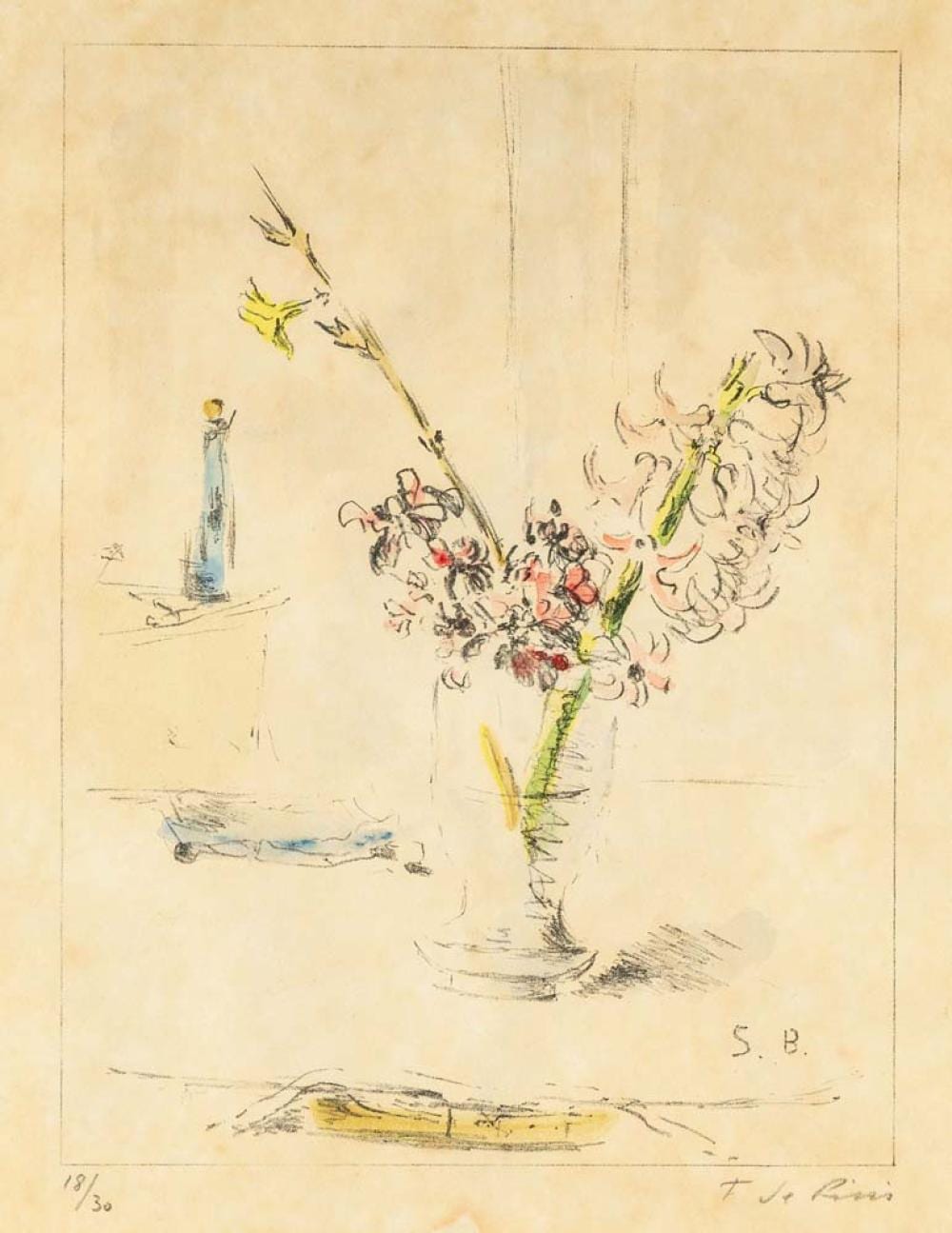 Filippo de Pisis comparable auction result: filippo de pisis ferrara 1896 milan 1956 vase of flowers