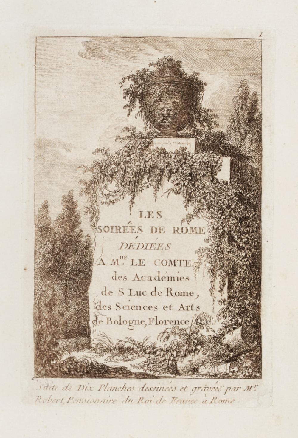 Robert (1912) Jacobsen comparable auction result: robert hubert les soir es de rome suite de dix planches