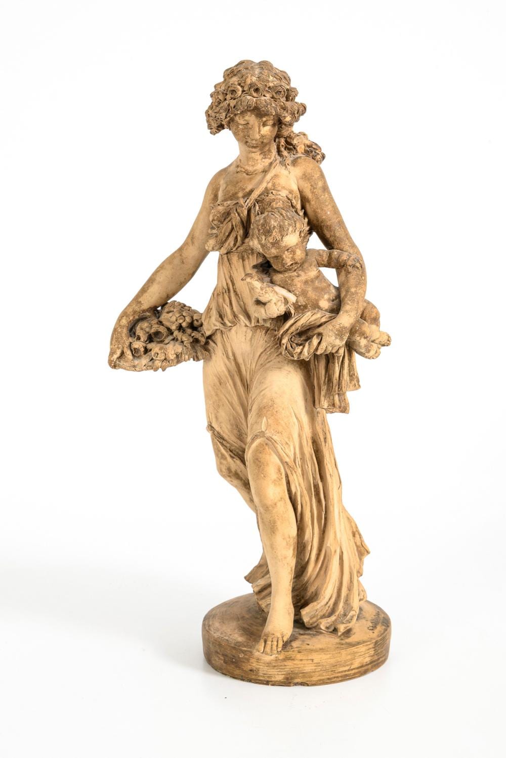 Clodion comparable auction result: clodion wohl nach m dchen mit putto und blumenkorb