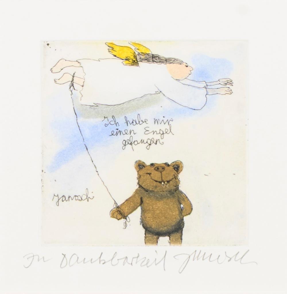 Janosch comparable auction result: janosch geboren 1931 ich hab mir einen engel gefangen