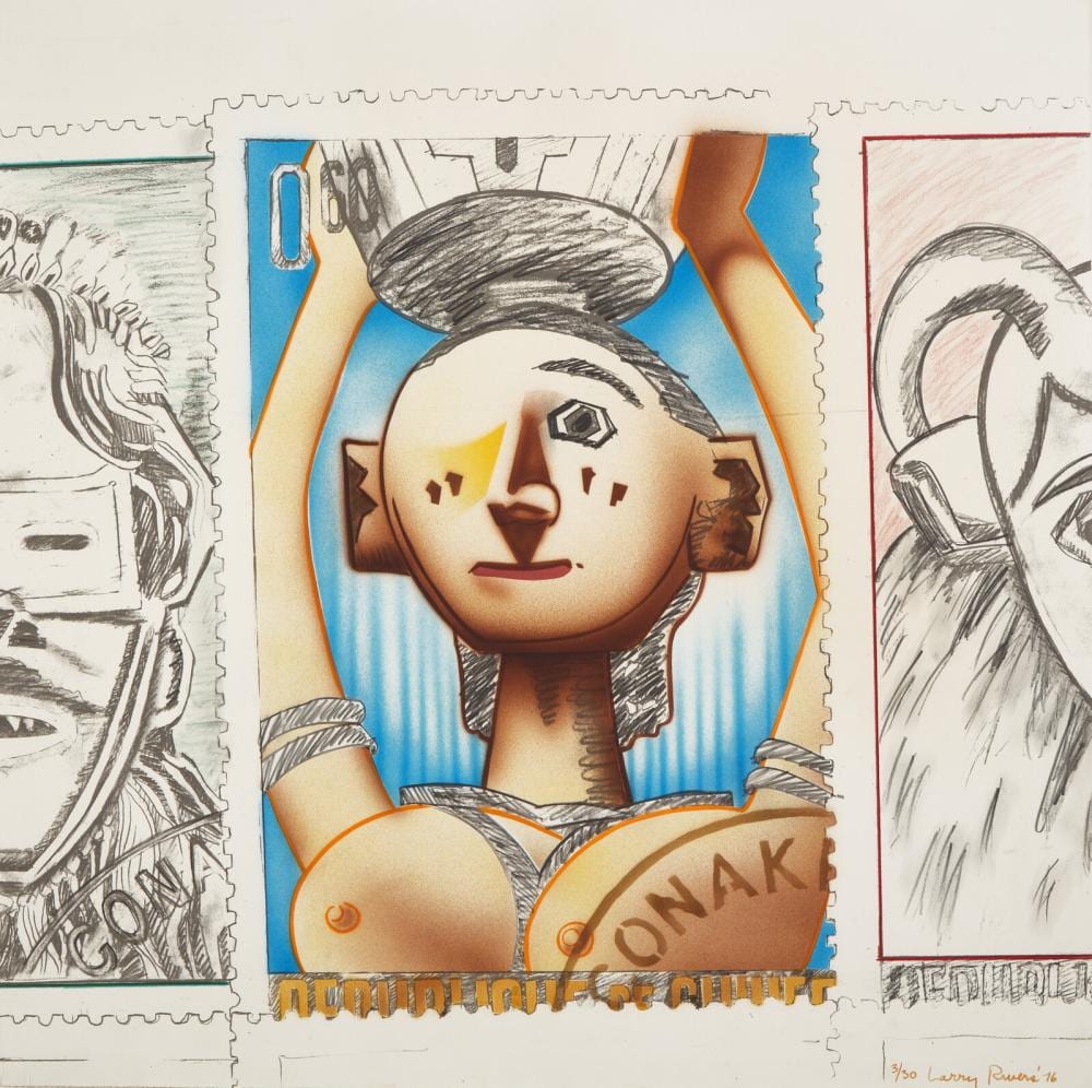 Larry Rivers comparable auction result: larry rivers american 1923 2002 patriotic stamps 1976