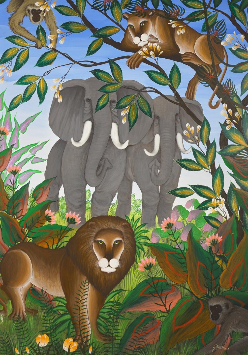 Gustavo Novoa comparable auction result: gustavo novoa chilean b 1941 jungle creatures 1972