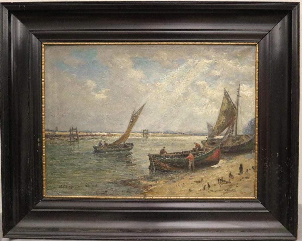 Ernst Morgenstern comparable auction result: ernst morgenstern german 1853 1919 fishing boats at nieuwpoort belgium oil on panel 17 x 23 inches frame 26 x 31 inches