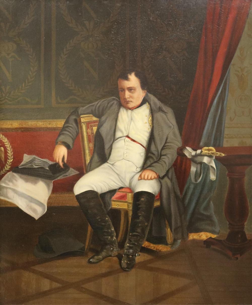 paul delaroche after french 19th century napoleon i at fontainebleau on march 31 1814 oil on canvas 30 x 25 inches frame 40 x 35 inches · Sloans & Kenyon · 2026-06-04 Paul Delaroche comparable auction result: paul delaroche after french 19th century napoleon i at fontainebleau on march 31 1814 oil on canvas 30 x 25 inches frame 40 x 35 inches