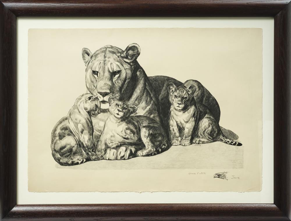 Paul Jouve comparable auction result: paul jouve 1878 1973 lionne et ses lionceaux 1929