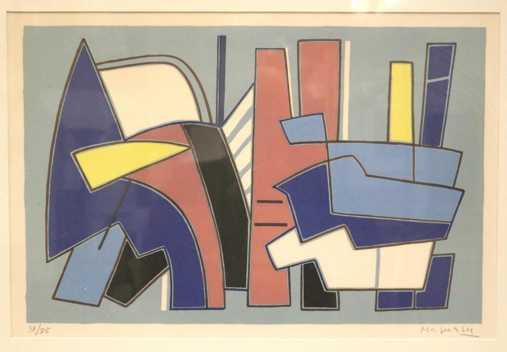 Alberto Magnelli comparable auction result: alberto magnelli italian 1888 1971 composition lithograph sight as matted 13 5 x 20 25 inches frame 20 x 26 5 inches
