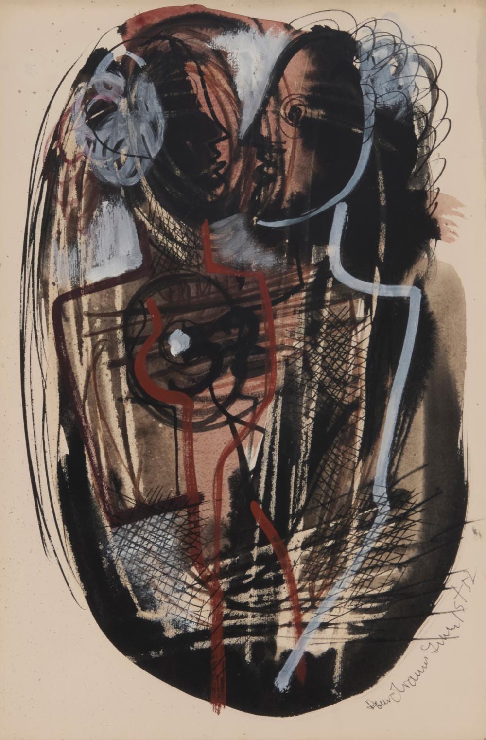 Konrad Cramer comparable auction result: konrad cramer 1888 1963 figural abstract 1952