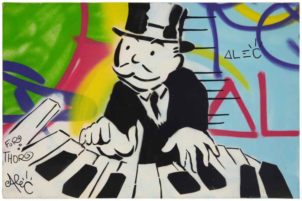 Alec Monopoly comparable auction result: alec monopoly b 1986 mr monopoly playing the piano 2010