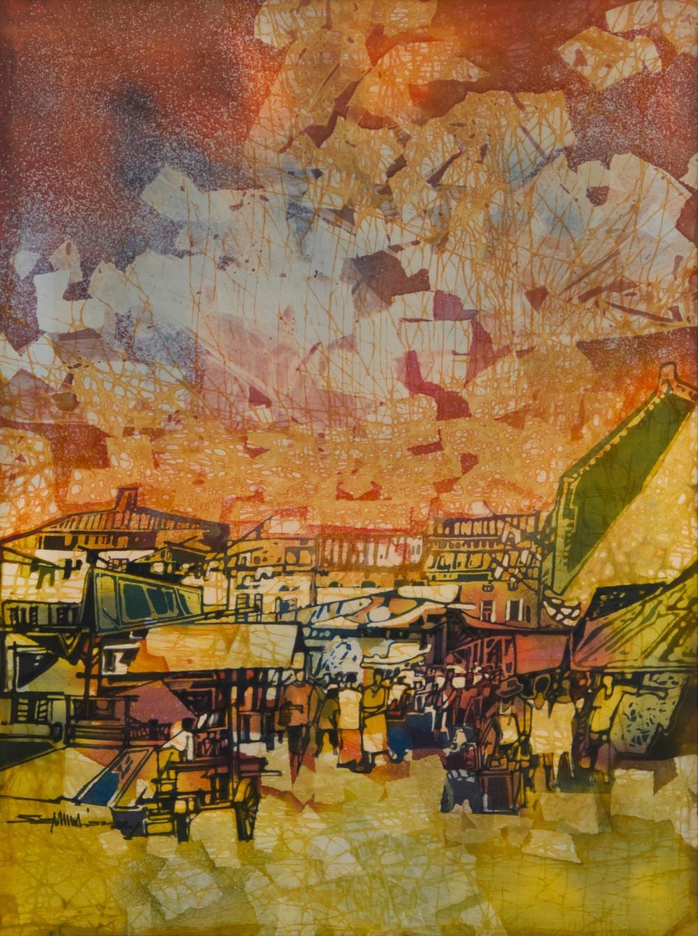 Seah Kim Joo comparable auction result: seah kim joo b 1939 street scene 1971