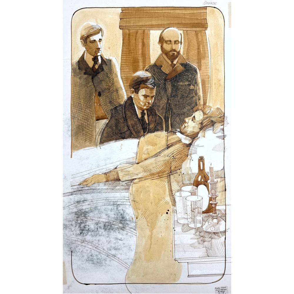 Allan Mardon comparable auction result: allan mardon original painting on artist board for the franklin mint archives from the short story gr