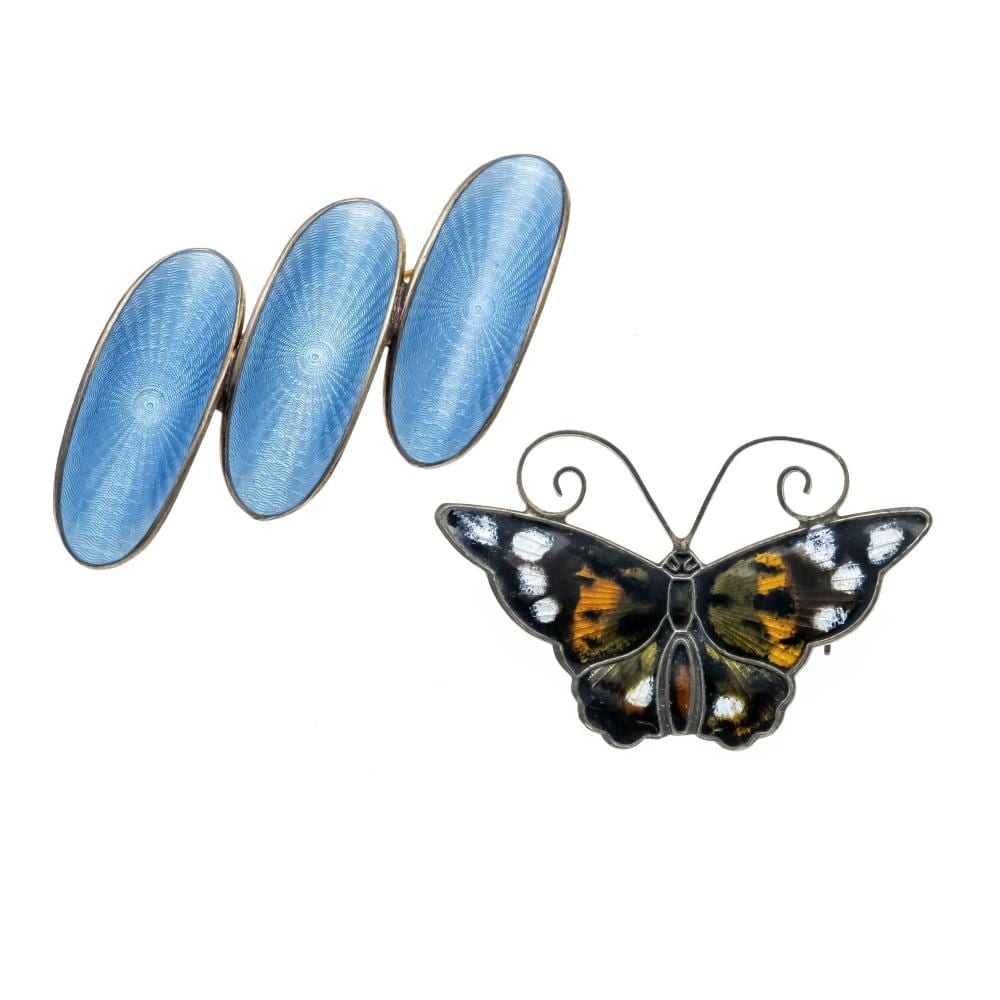 Diya al-Azzawi comparable auction result: two brooches norway designed by d