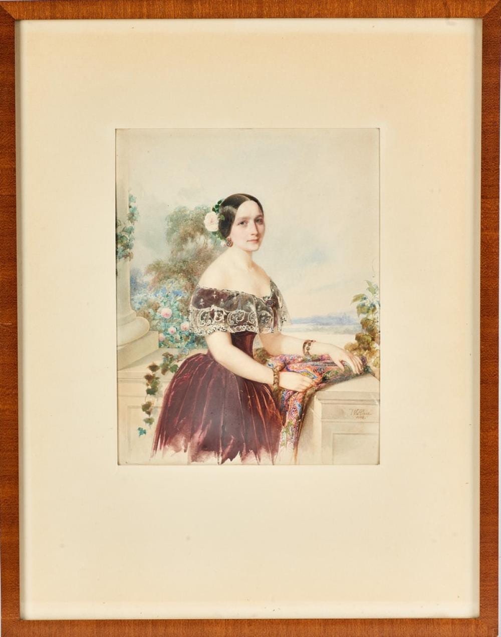Vladimir Ivanovic Gau comparable auction result: vladimir ivanovic gau 1816 1895 portrait de femme l toffe