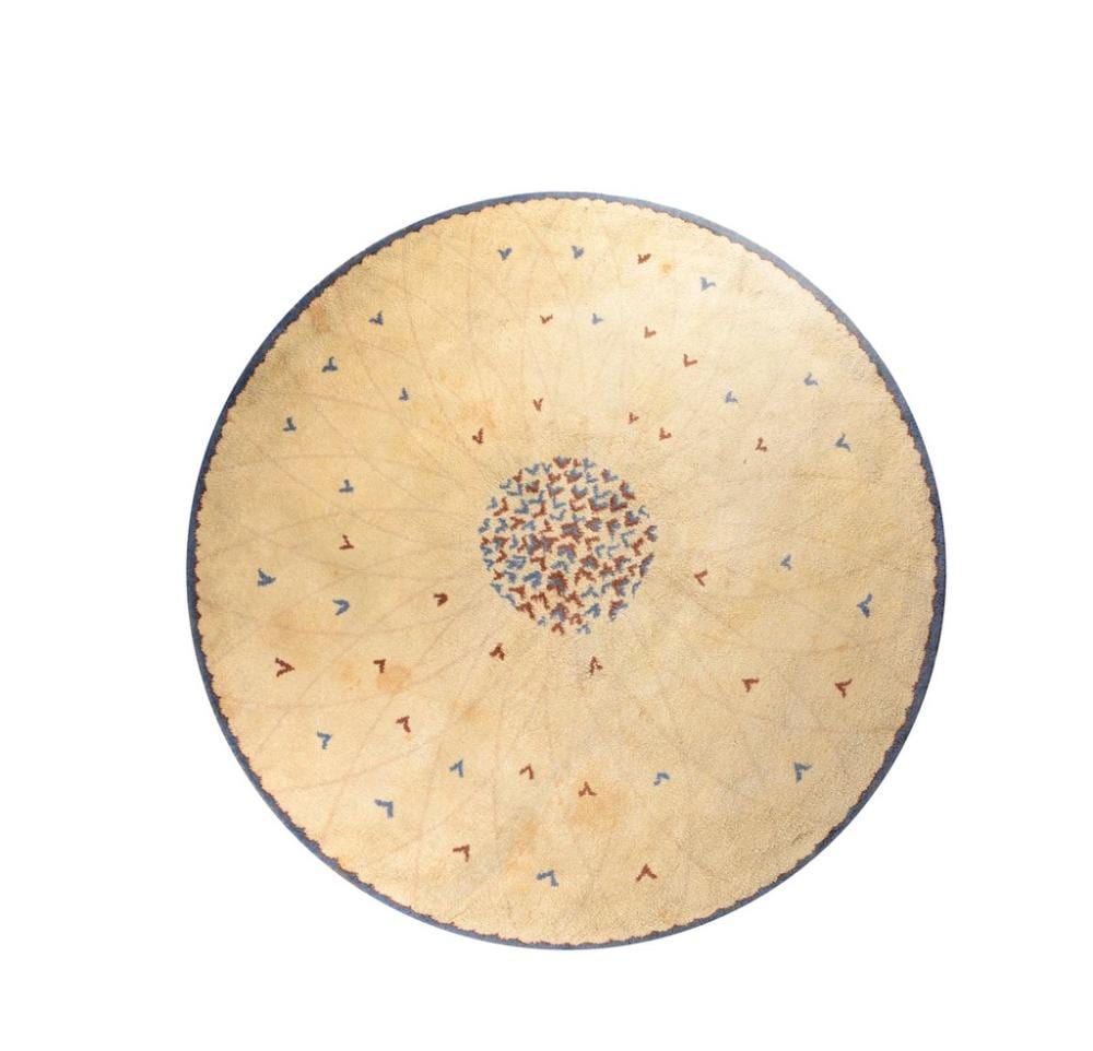 Paule Leleu comparable auction result: paule leleu 1906 1987 tapis circulaire en haute laine aux points nou s d cor d une rosace