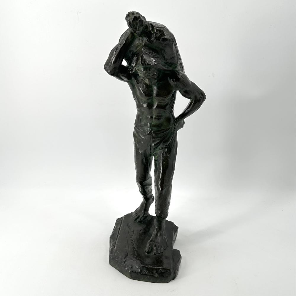Victor Demanet comparable auction result: victor demanet 1895 1964 le d bardeur sculpture en bronze patine verte ht 55 cm