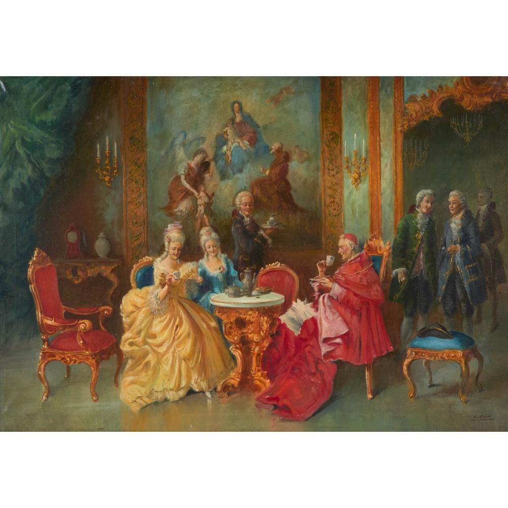 Giuseppe (1881) Guidi comparable auction result: giuseppe guidi 1881 1931 tea with the cardinal