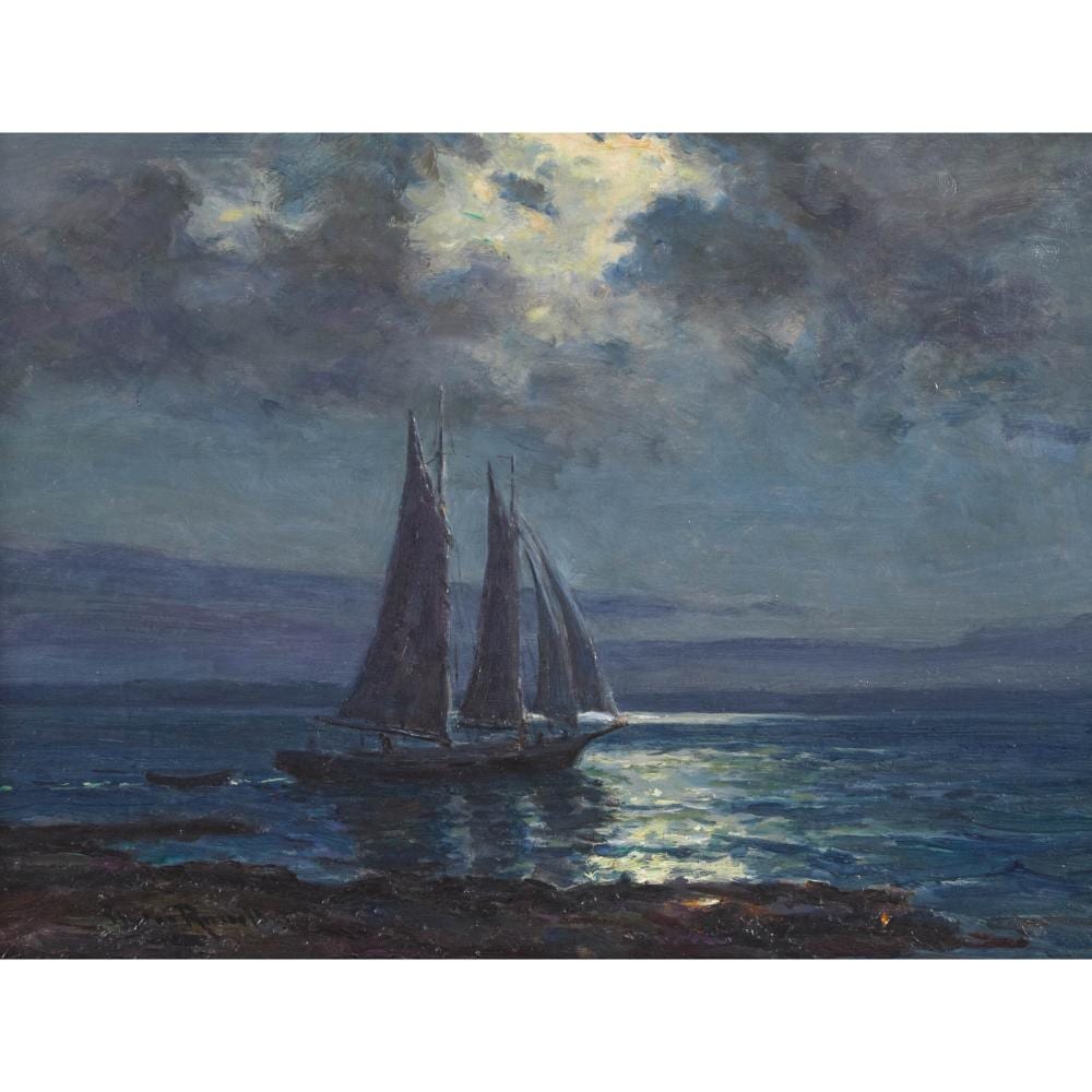 George Horne Russell comparable auction result: george horne russell 1861 1933 st croix river moonlight