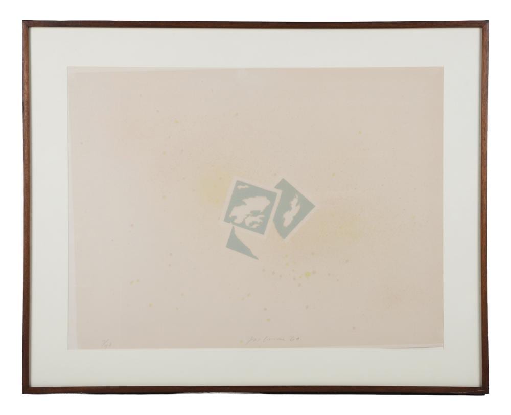 Joe Goode comparable auction result: joe goode american b 1937 floating cards lithograph size 21 75 h x 28 50 w sight 28 5 h x 38 w frame