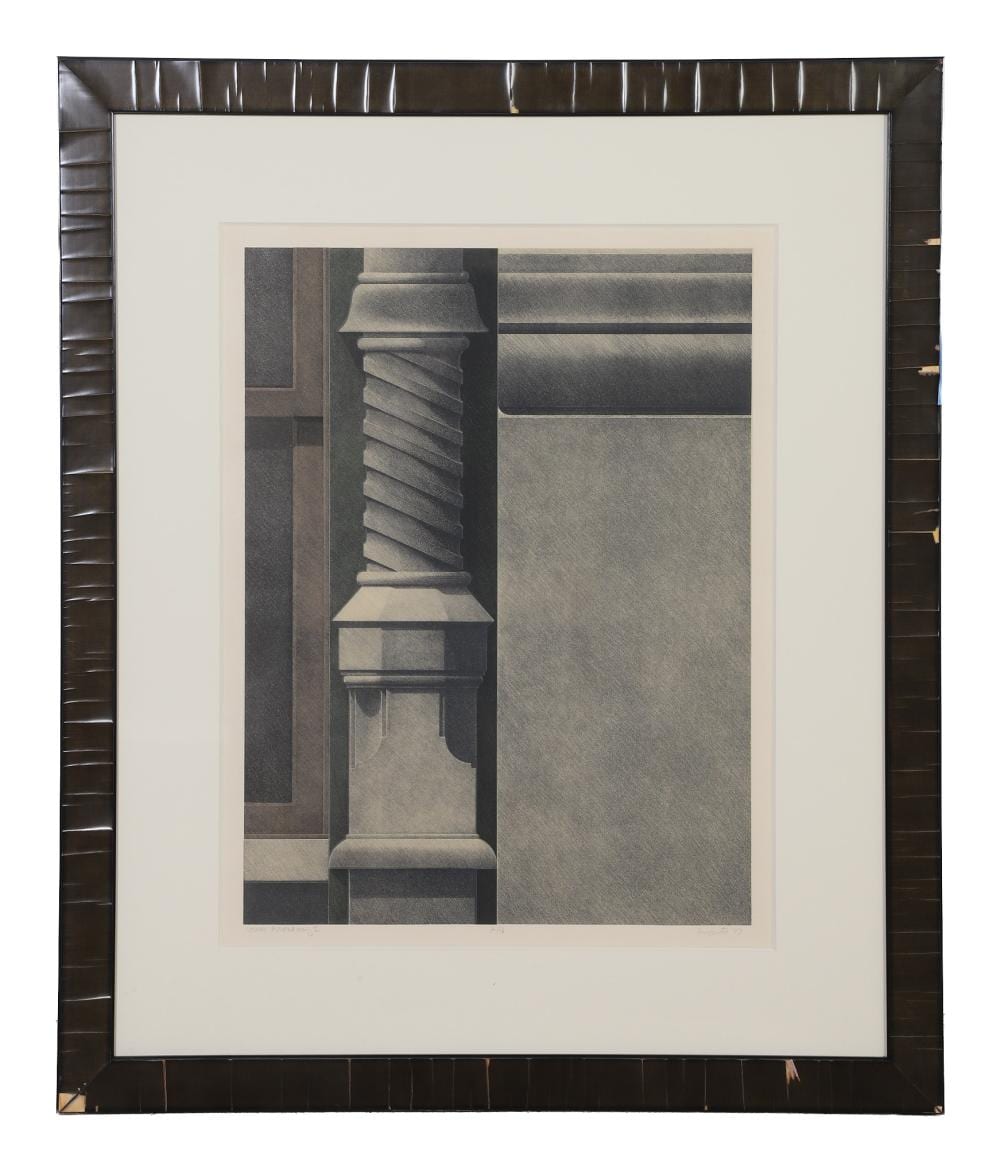 Hugh Kepets comparable auction result: hugh kepets american b 1946 lower broadway i 1977 lithograph image height 30 in image width 22 25 in framed height 32 5 in framed width 26 5 in