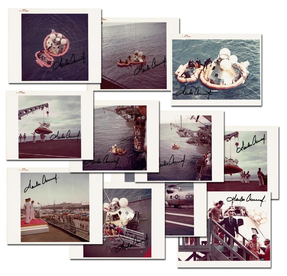 charles conrad 11 signed nasa red number photos of skylab 2 recovery pre cert zarelli · University Archives · 2026-06-17 Charles Conrad comparable auction result: charles conrad 11 signed nasa red number photos of skylab 2 recovery pre cert zarelli