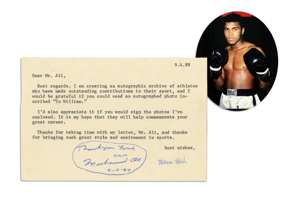 Muhammad Ali comparable auction result: muhammad ali 1989 signed card