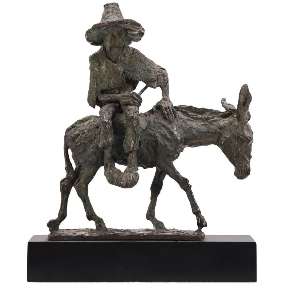George Gach comparable auction result: george gach hungarian 1909 1996 going to town bronze sculpture depicting sancho panza on a