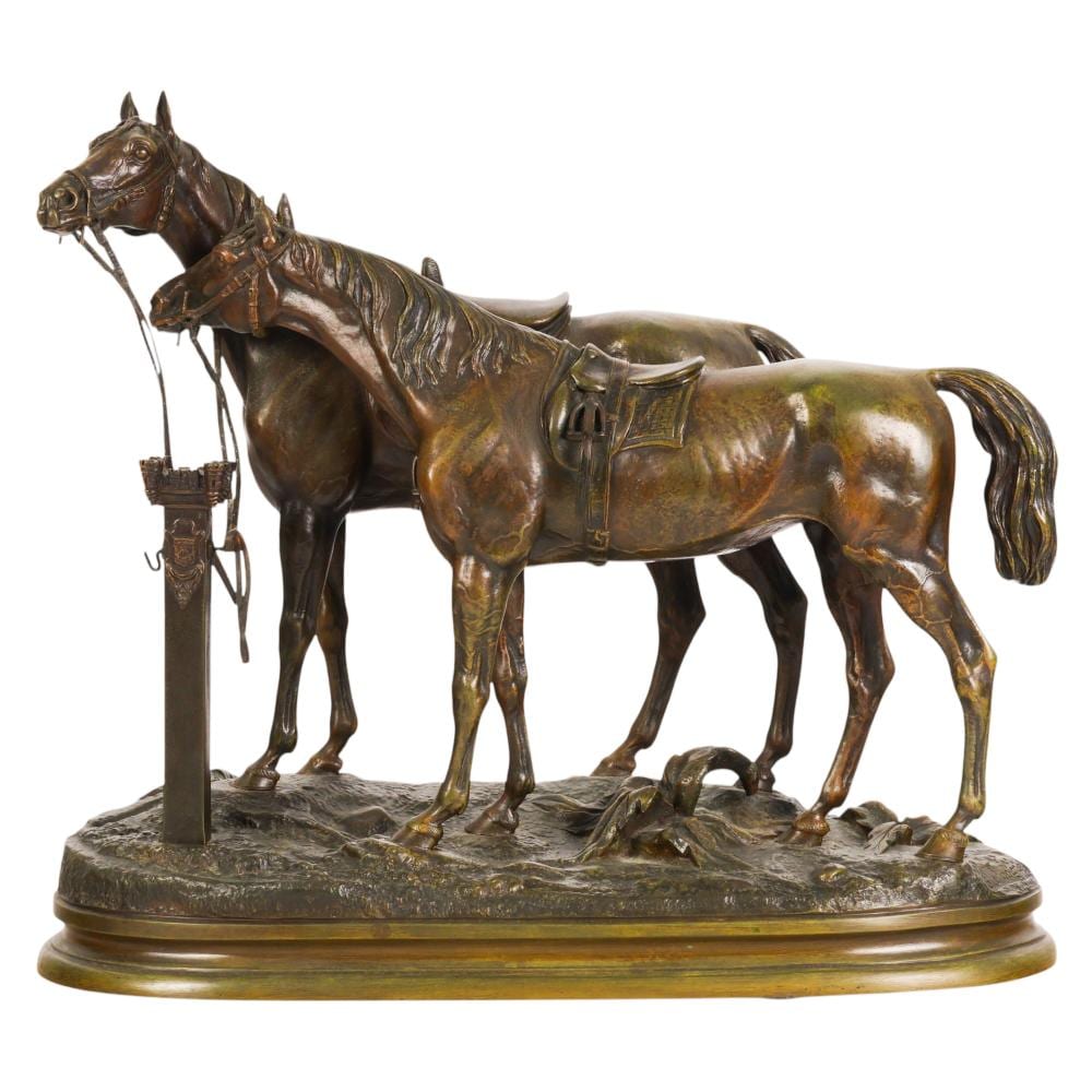 bronze double horse sculpture after jules moigniez · Hill Auction Gallery · 2026-06-17 Jules Moigniez comparable auction result: bronze double horse sculpture after jules moigniez