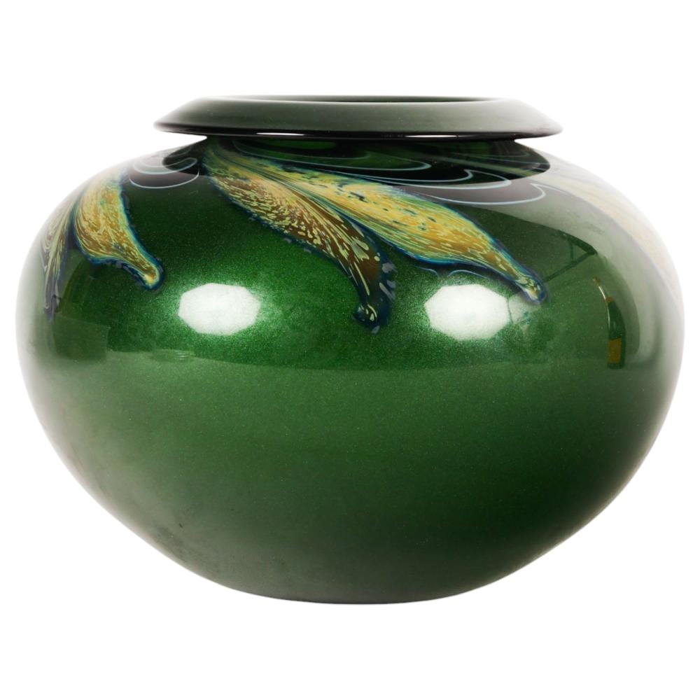 Charles Lotton comparable auction result: charles lotton 1935 2021 speckled dark glass vase