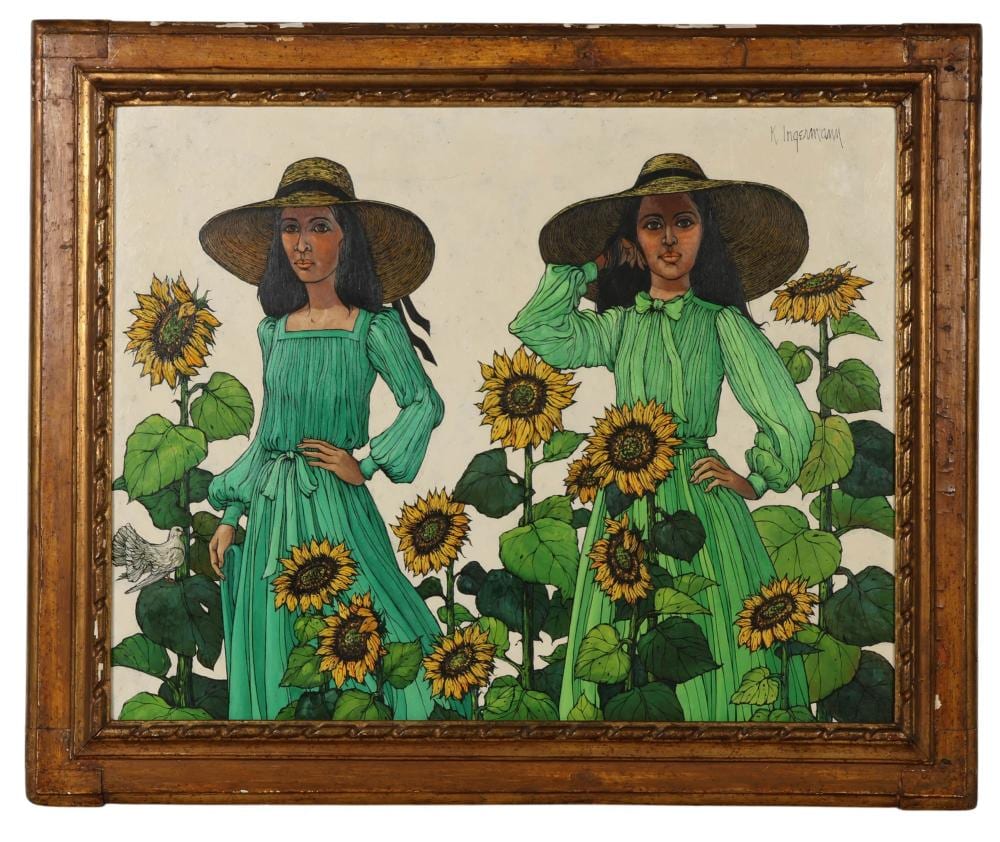 Keith Ingermann comparable auction result: keith ingermann 1929 2012 sunflower girls painting