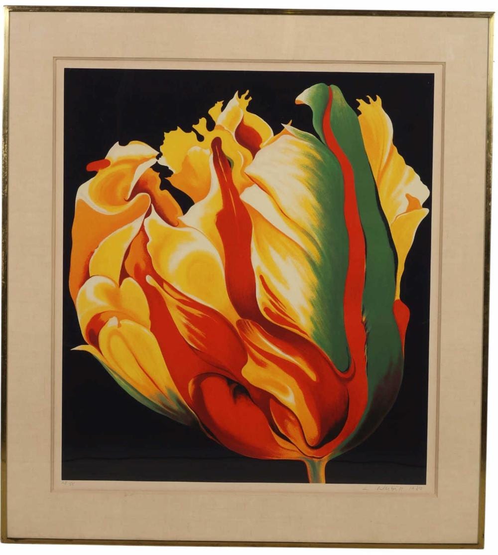 Lowell Nesbitt comparable auction result: lowell nesbitt 1933 1993 parrot tulip 1980 signed