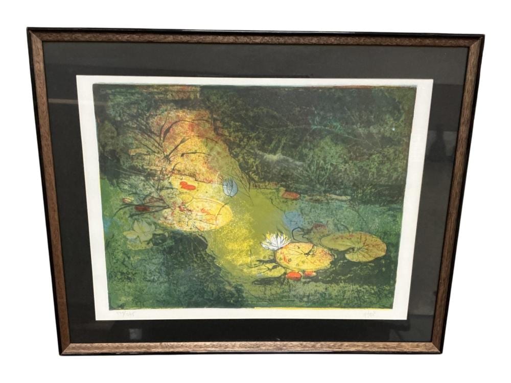 lithograph water lilies by hoi lebadang · Apple Tree Auction Center · 2026-06-03 Hoi Lebadang comparable auction result: lithograph water lilies by hoi lebadang