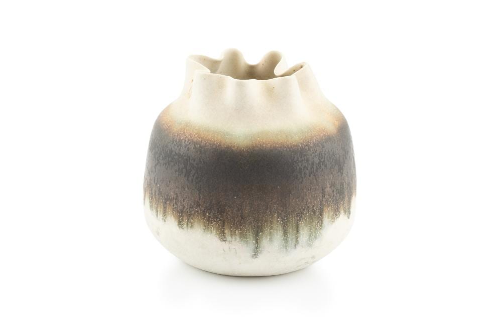 Peter Lane comparable auction result: peter lane b 1932 bulbous vase with ruffled neck