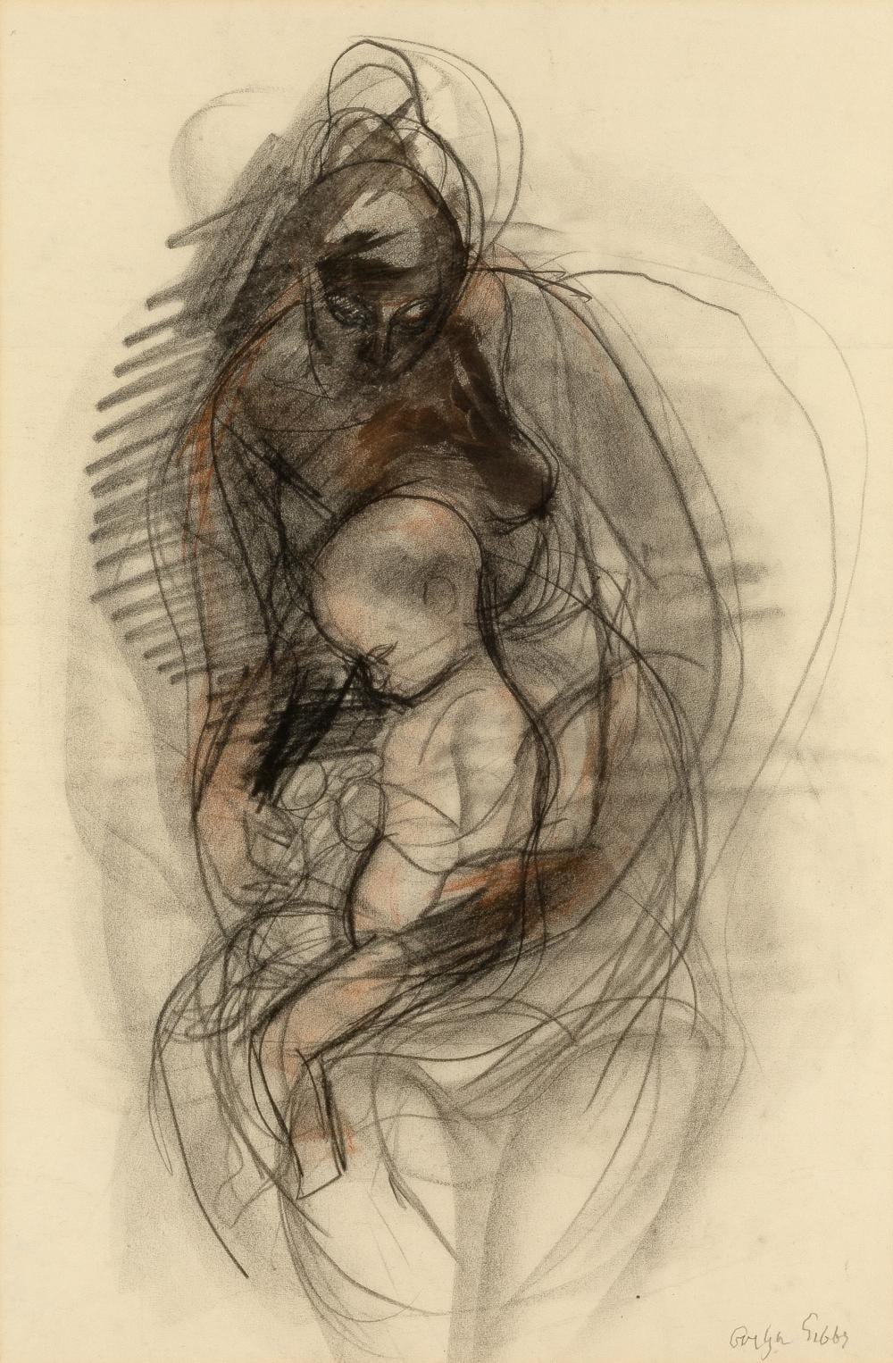 Evelyn Gibbs comparable auction result: evelyn gibbs 1905 1991 mother and child