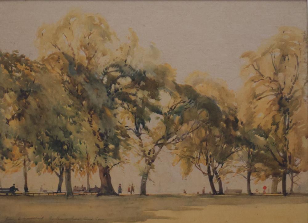 John Charles Goodchild comparable auction result: john goodchild watercolour on paper spanish park scene measures 38cm x 27cm