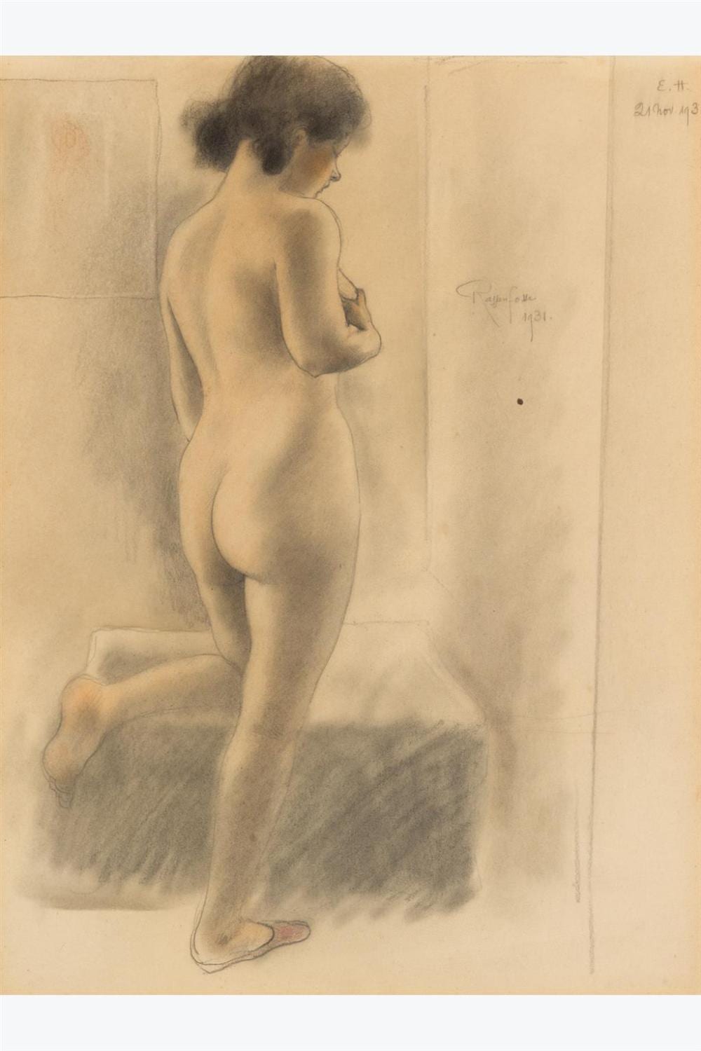 Armand Rassenfosse comparable auction result: armand rassenfosse 1862 1934 nude woman from behind 1931