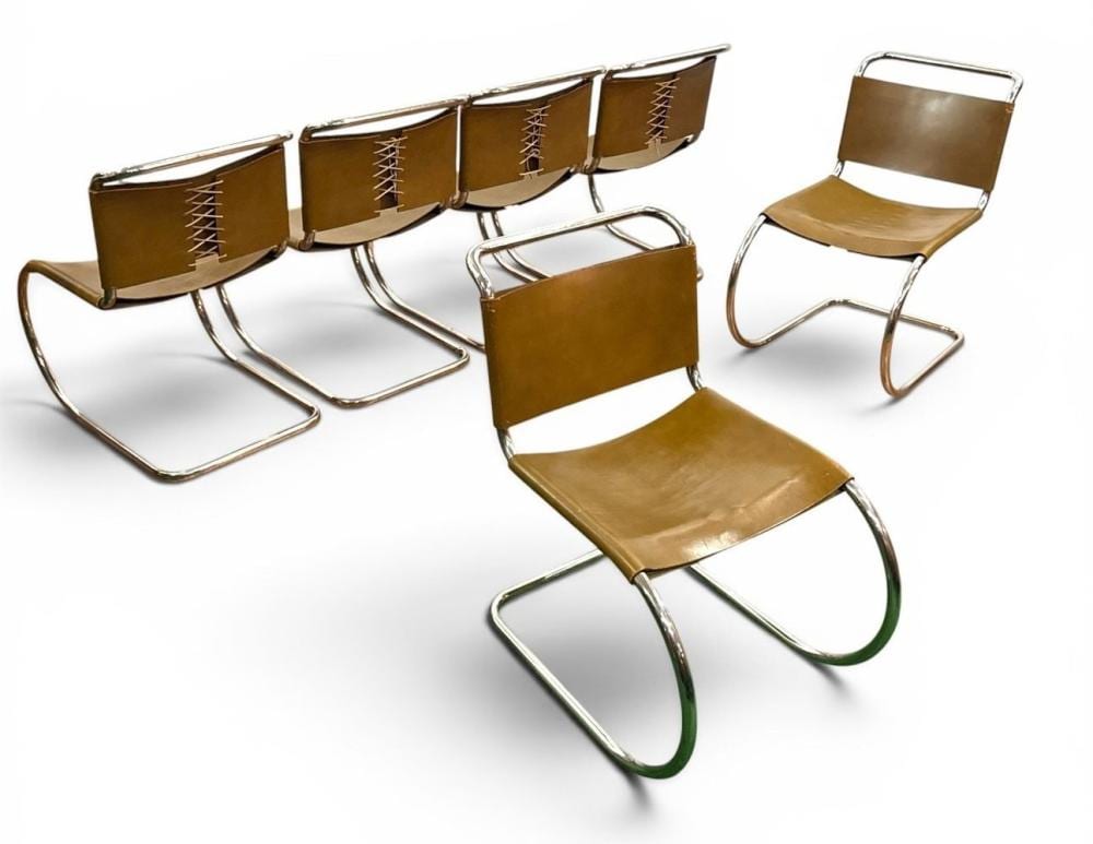 ludwig mies van der rohe 1886 1969 mr10 chairs set of six knoll · Rivich Auction · 2026-06-11 Ludwig Mies van der Rohe comparable auction result: ludwig mies van der rohe 1886 1969 mr10 chairs set of six knoll