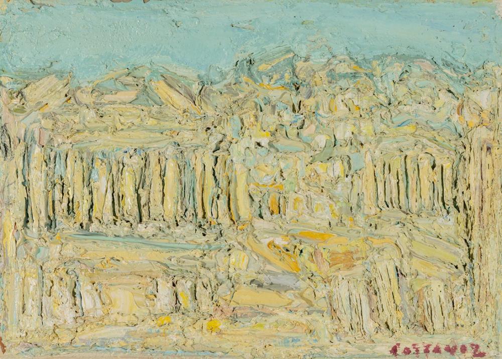 André Cottavoz comparable auction result: andr cottavoz saint marcellin france 1922 vallauris france 2012 acropolis oil on paper adhered to board signed in the lower right corner