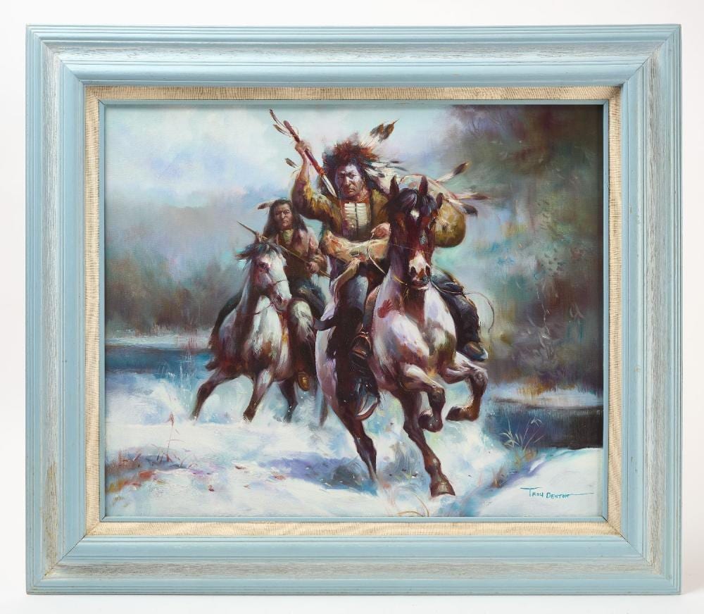 Troy Denton comparable auction result: troy denton native american warriors on horseback