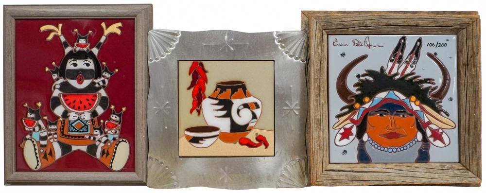 kevin red star american b 1943 old man eagle decorated ceramic tile and two unmarked tiles each framed largest frame 11 1 2 x 9 1 2 in 29 2 x 24 1 cm · Weschler's · 2026-06-02 Kevin Red Star comparable auction result: kevin red star american b 1943 old man eagle decorated ceramic tile and two unmarked tiles each framed largest frame 11 1 2 x 9 1 2 in 29 2 x 24 1 cm