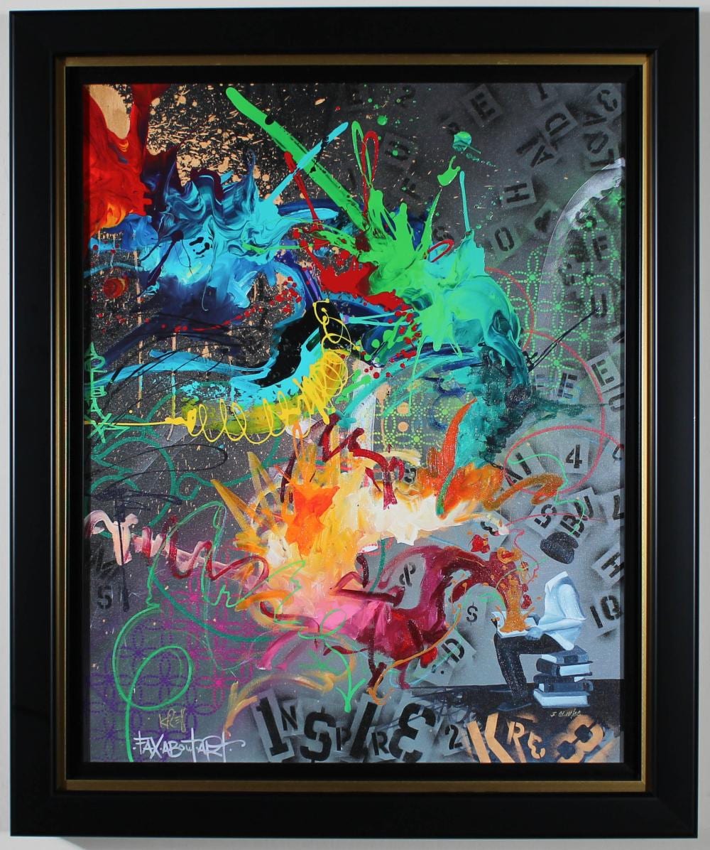 Kevin Vigil comparable auction result: kre8 kevin vigil hand embellished giclee on canvas inspire to kre8 with coa