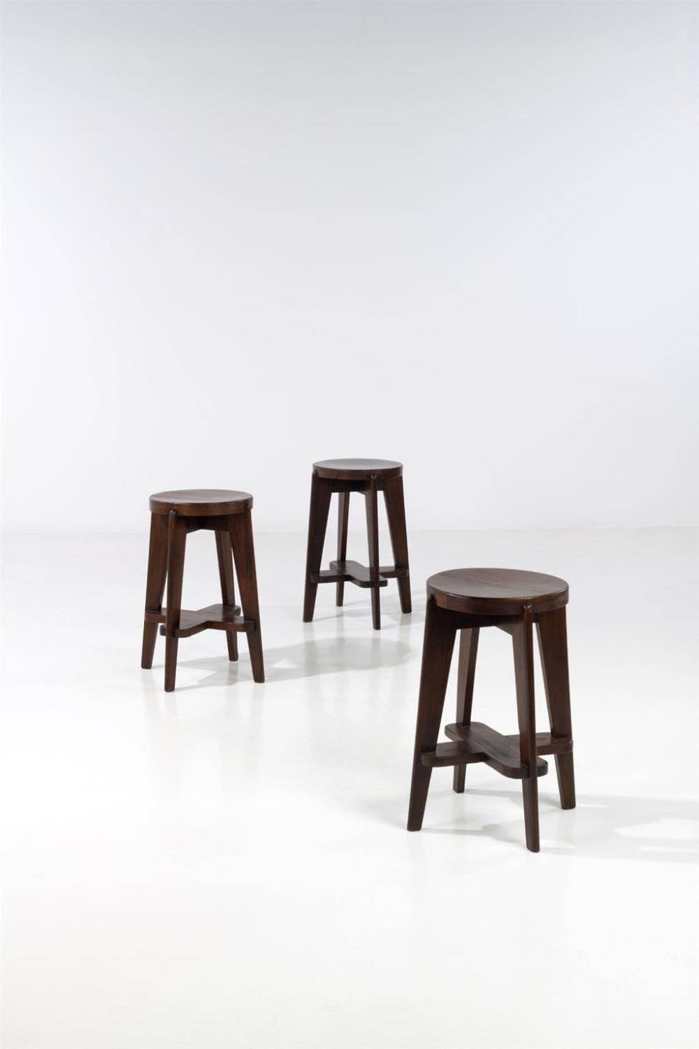 Pierre Jeanneret comparable auction result: pierre jeanneret 1896 1967 set of three high stools