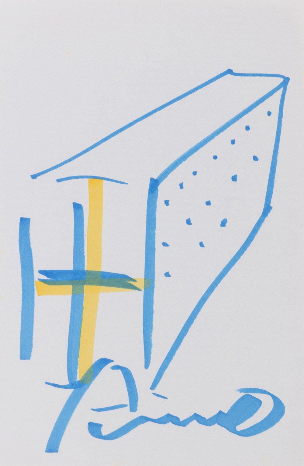 Tadao Ando comparable auction result: tadao ando osaka japan 1941 architectural project marker on paper signed